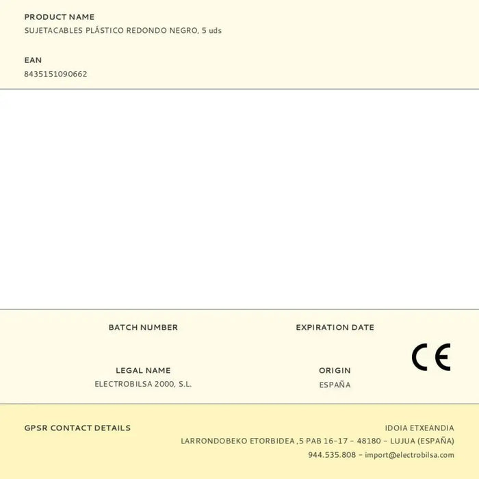 Cable holder F-line Black Plastic 5 Units - Компютър Мрежи и компоненти<<<Компютри| Електроника<<<BigBuy&&&Окабелени