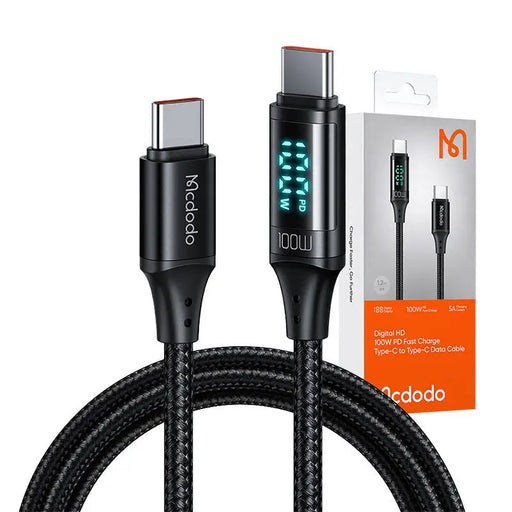 Cable Mcdodo CA-1100 USB-C to USB-C 100W 1.2m (black) - USB-C to USB-C<<<USB cables<<<GSM Accessories<<<InnproXML