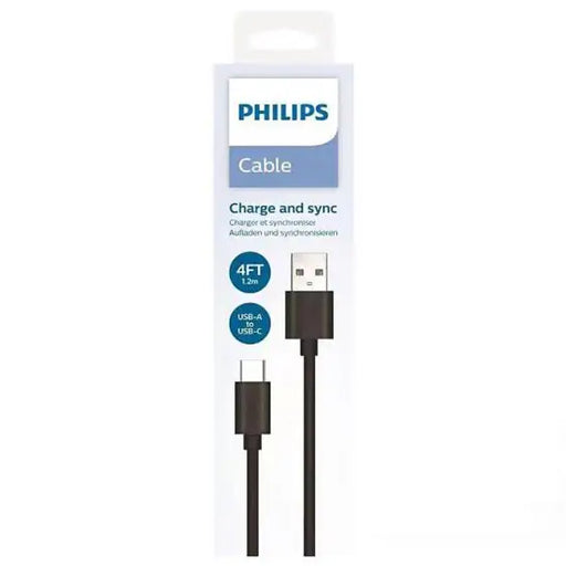 Cable PHILIPS DLC3104A/00 USB-A to USB-C - Аксесоари за смарт устройства<<<Смартфони и таблети<<<Черна техника и