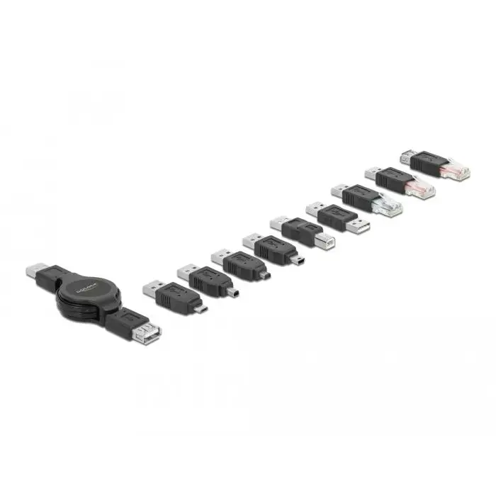 Cable set with DeLock 18612 tips 10 pieces - Кабели за мобилни устройства<<<Кабели<<<ValiAPI