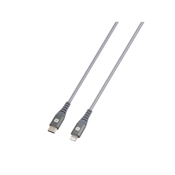 Cable Skross USB-C - Lightning Metal braid 1.20 m Grey - Кабели за мобилни