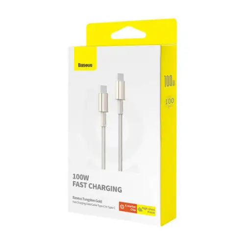 Cable USB-C do USB-C Baseus Tungsten Gold 100W 1m (złoty) - USB-C to USB-C<<<USB cables<<<GSM