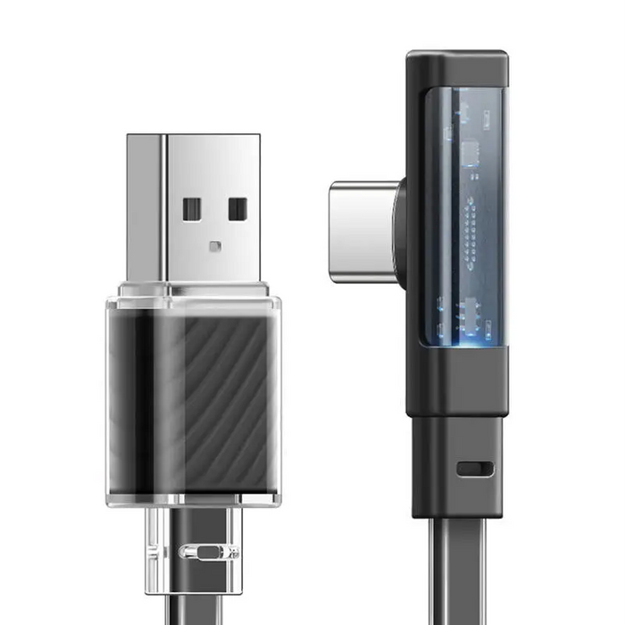 Cable USB-C to USB-C Mcdodo CA-3423 90 Degree 1.8m with LED (black) - USB-C to USB-C<<<USB cables<<<GSM