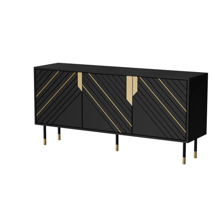 Cama 3D MOUNTAIN chest of drawers 154x40x72 black + gold - Chests of drawers made of furniture