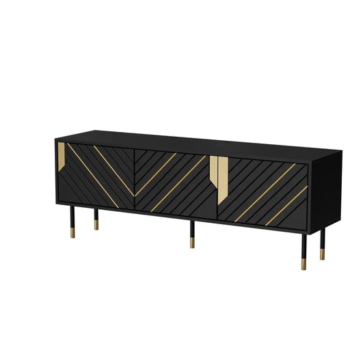 Cama 3D MOUNTAIN TV cabinet 154x40x55 black + gold - TV cabinets made of furniture boardSTV-ZPM<<<TV