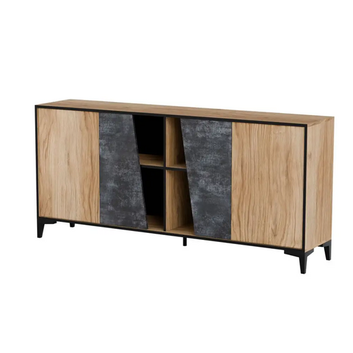 Cama 4D chest of drawers OVO 180x38xH83 oak/concrete - Chests of drawers made of furniture