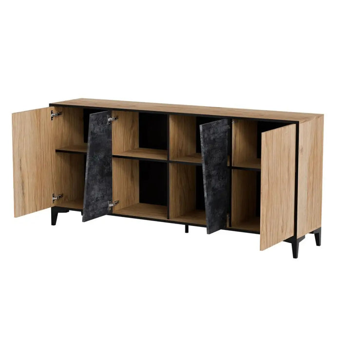 Cama 4D chest of drawers OVO 180x38xH83 oak/concrete - Chests of drawers made of furniture