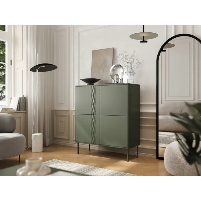 Cama 4D chest of drawers TRESSE 100x40x110 matte green - Chests of drawers made of furniture