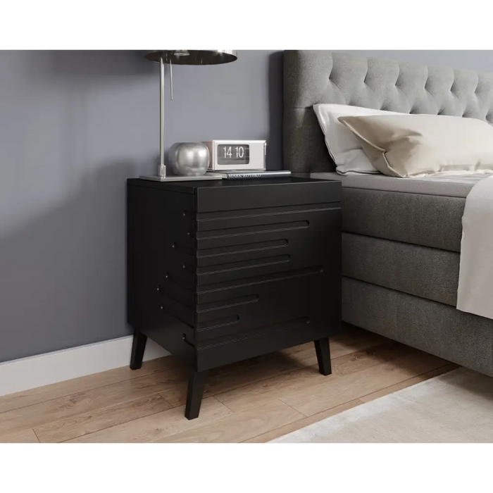 Cama bedside cabinet NOVA 44x40x52 mat black - Bedside tables made of furniture boardSZN-PME<<<Bedside
