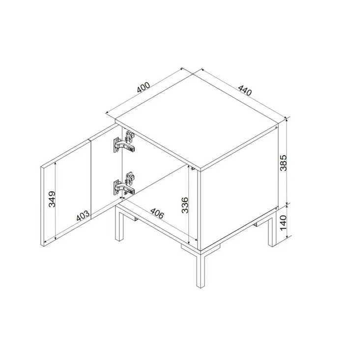 Cama Bedside table 2pc MERCI 44x40x52.5 black/oak artisan - Bedside tables made of furniture boardSZN-PME<<<Bedside