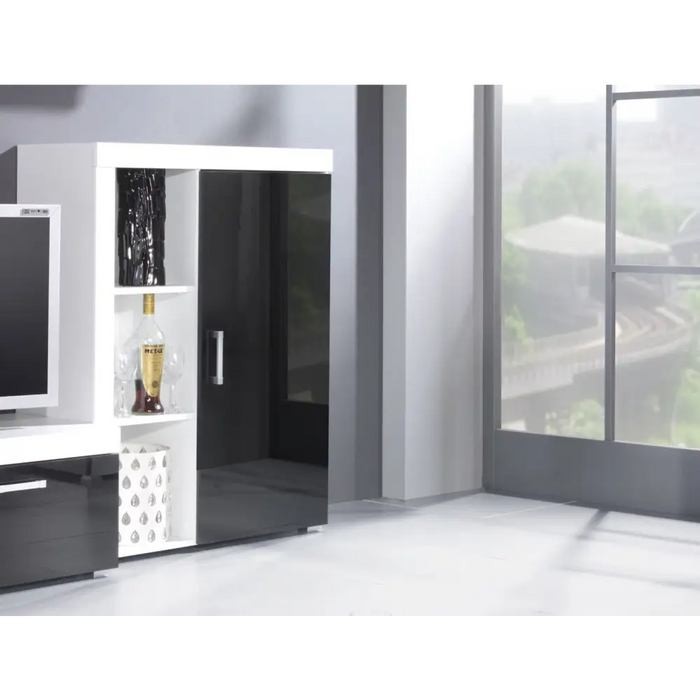 Cama bookcase SAMBA white/black gloss - Wooden shelvesRGA-DRE<<<ShelvesRGA<<<ActionPL