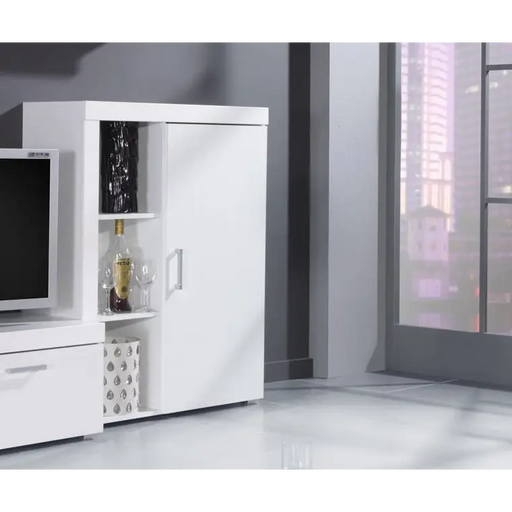 Cama bookcase SAMBA white/white gloss - Wooden shelvesRGA-DRE<<<ShelvesRGA<<<ActionPL