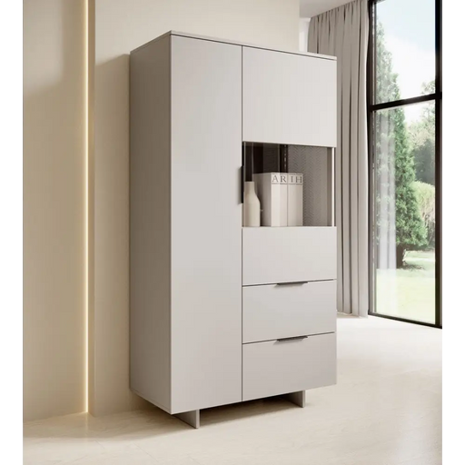 Cama Cabinet ALMA 90x41.5xH170 cashmere - Buffets and display cabinets on a wooden baseBIW-PDR<<<Buffets and shop
