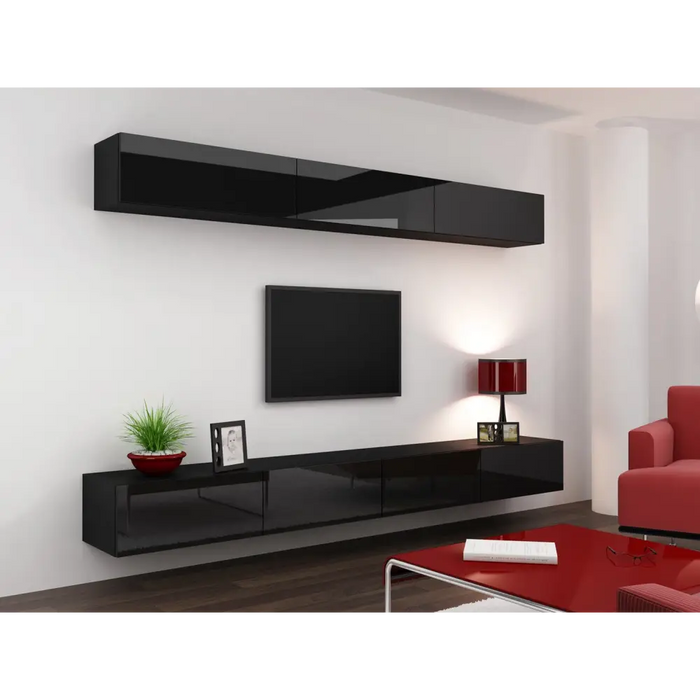 Cama Cabinet VIGO ’90’’ full 90/35/32 black/black gloss - Wooden shelvesRGA-DRE<<<ShelvesRGA<<<ActionPL