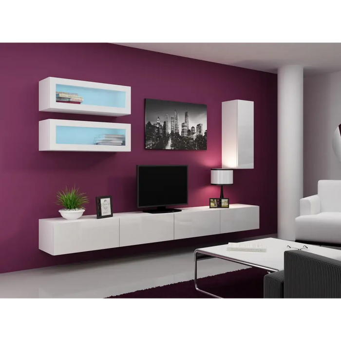 Cama Cabinet VIGO ’90’’ full 90/35/32 white/white gloss - Wooden shelvesRGA-DRE<<<ShelvesRGA<<<ActionPL