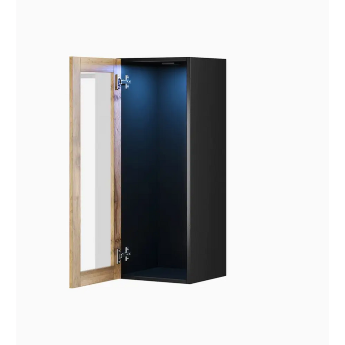 Cama cabinet VIGO ’90’’ glass 90/35/32 black/wotan oak - Buffets and display cabinets on a wooden baseBIW-PDR<<<Buffets