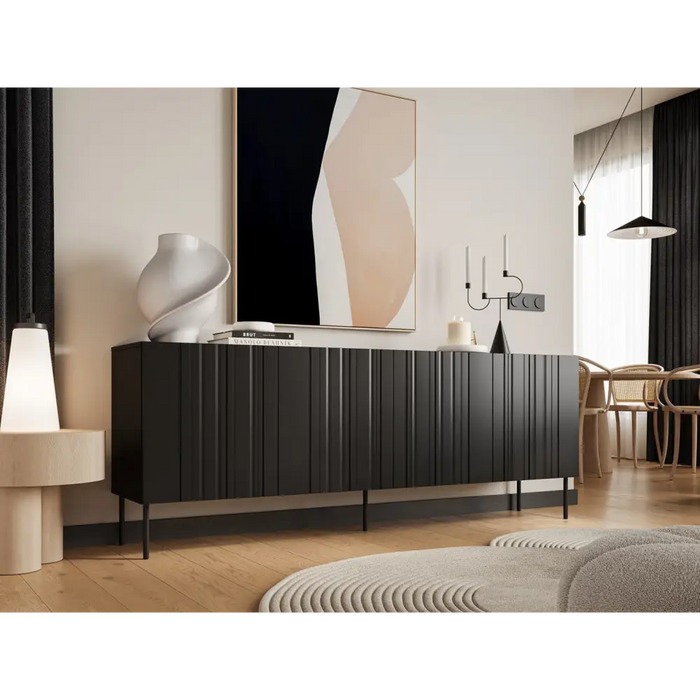 Cama Chest of drawers ISLA 200x40x75 matte black - Chests of drawers made of furniture