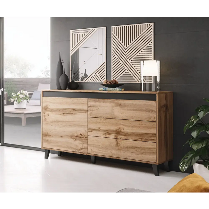 Cama chest of drawers NORD wotan oak/antracite - Chests of drawers on a wooden baseKOY-DRP<<<ChestsKOY<<<ActionPL