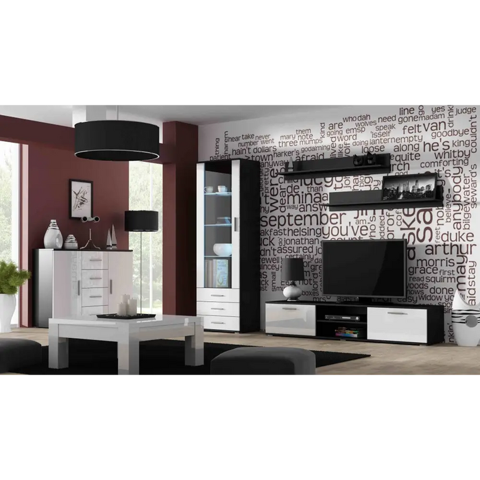 Cama display cabinet SOHO S1 black/white gloss - Buffets and display cabinets on a wooden baseBIW-PDR<<<Buffets