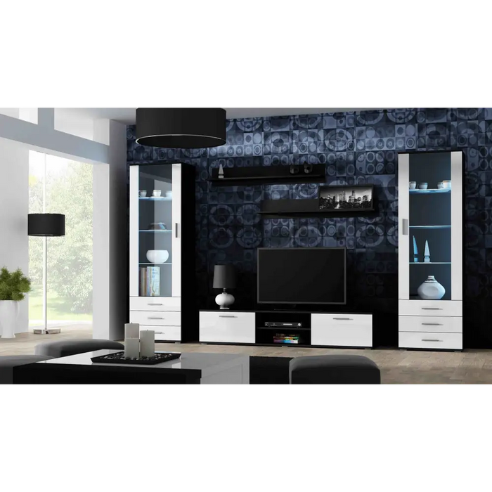 Cama display cabinet SOHO S1 black/white gloss - Buffets and display cabinets on a wooden baseBIW-PDR<<<Buffets