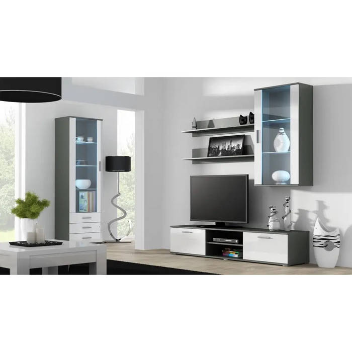 Cama display cabinet SOHO S1 grey/white gloss - Buffets and display cabinets on a wooden baseBIW-PDR<<<Buffets and shop
