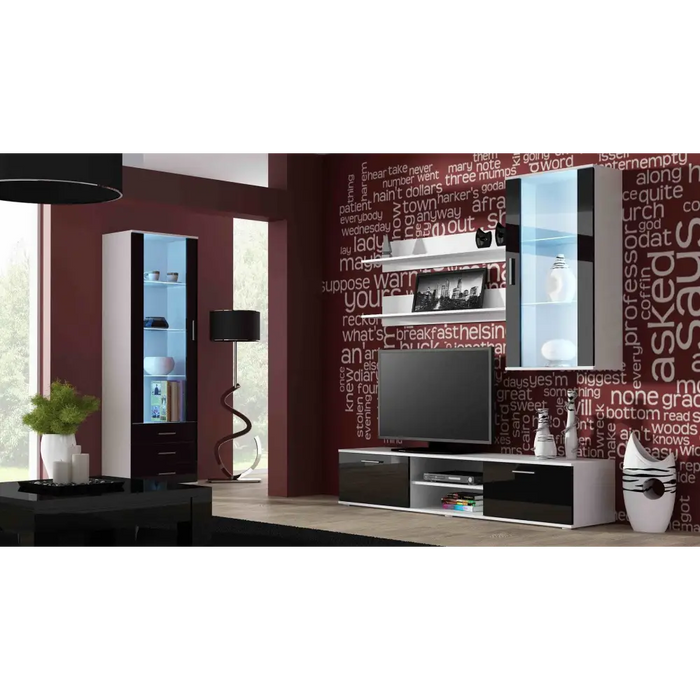 Cama display cabinet SOHO S1 white/black gloss - Buffets and display cabinets on a wooden baseBIW-PDR<<<Buffets