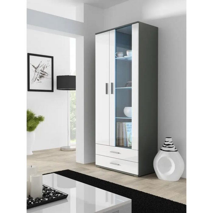 Cama display cabinet SOHO S6 2D2S grey/white gloss - Buffets and display cabinets on a wooden baseBIW-PDR<<<Buffets