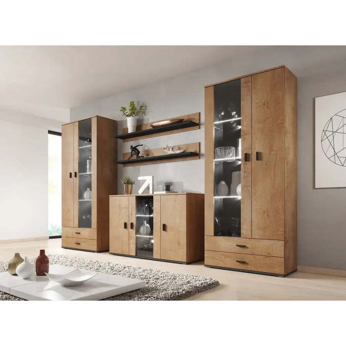 Cama display cabinet SOHO S6 2D2S lefkas oak/black - Buffets and display cabinets on a wooden baseBIW-PDR<<<Buffets