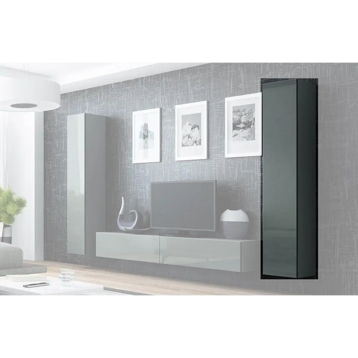 Cama Full cabinet VIGO ’180’ 180/40/30 grey/grey gloss - Wooden shelvesRGA-DRE<<<ShelvesRGA<<<ActionPL