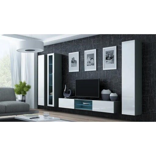 Cama Full cabinet VIGO ’180’ 180/40/30 grey/white gloss - Wooden shelvesRGA-DRE<<<ShelvesRGA<<<ActionPL