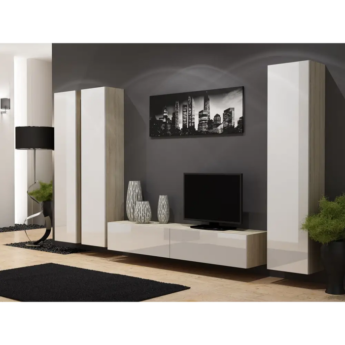Cama Full cabinet VIGO ’180’ 180/40/30 sonoma/white gloss - Wooden shelvesRGA-DRE<<<ShelvesRGA<<<ActionPL