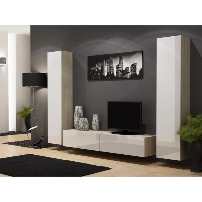 Cama Full cabinet VIGO ’180’ 180/40/30 sonoma/white gloss - Wooden shelvesRGA-DRE<<<ShelvesRGA<<<ActionPL