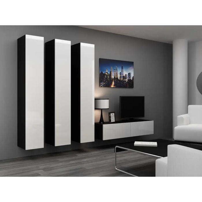 Cama Full cabinet VIGO ’180’ 180/40/30 white/black gloss - Wooden shelvesRGA-DRE<<<ShelvesRGA<<<ActionPL