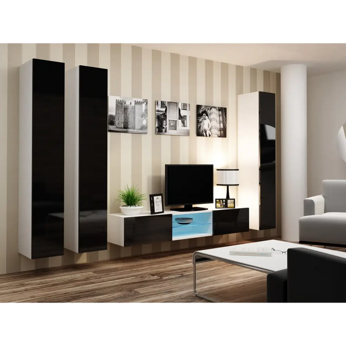 Cama Full cabinet VIGO ’180’ 180/40/30 white/black gloss - Wooden shelvesRGA-DRE<<<ShelvesRGA<<<ActionPL