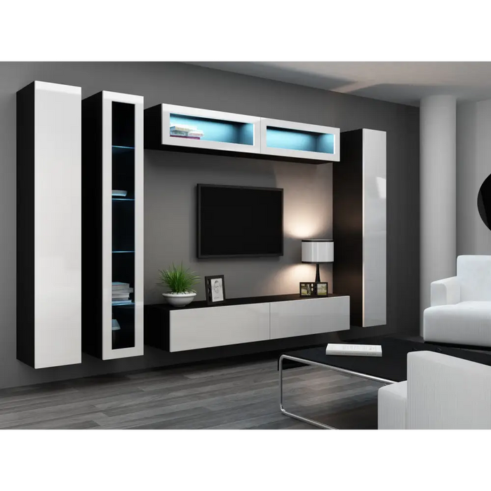 Cama Full cabinet VIGO ’180’ 180/40/30 white/black gloss - Wooden shelvesRGA-DRE<<<ShelvesRGA<<<ActionPL