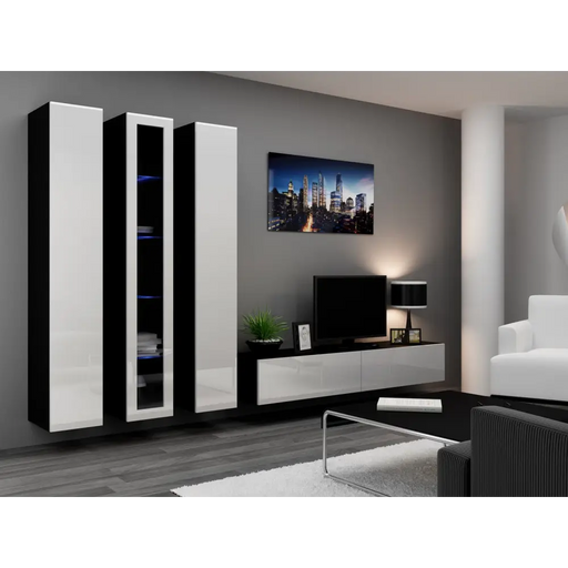 Cama Full cabinet VIGO ’180’ 180/40/30 white/black gloss - Wooden shelvesRGA-DRE<<<ShelvesRGA<<<ActionPL