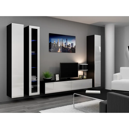 Cama Full cabinet VIGO ’180’ 180/40/30 white/black gloss - Wooden shelvesRGA-DRE<<<ShelvesRGA<<<ActionPL
