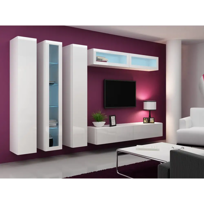 Cama Full cabinet VIGO ’180’ 180/40/30 white/white gloss - Wooden shelvesRGA-DRE<<<ShelvesRGA<<<ActionPL