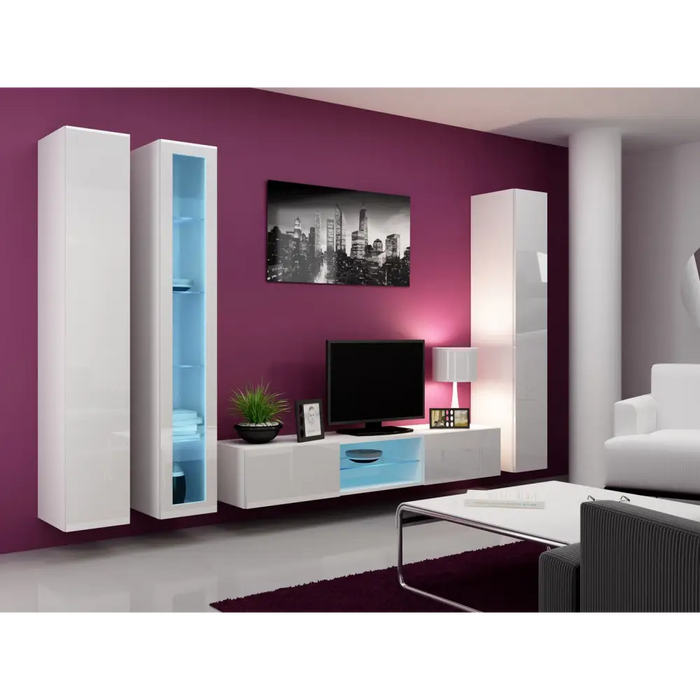Cama Full cabinet VIGO ’180’ 180/40/30 white/white gloss - Wooden shelvesRGA-DRE<<<ShelvesRGA<<<ActionPL