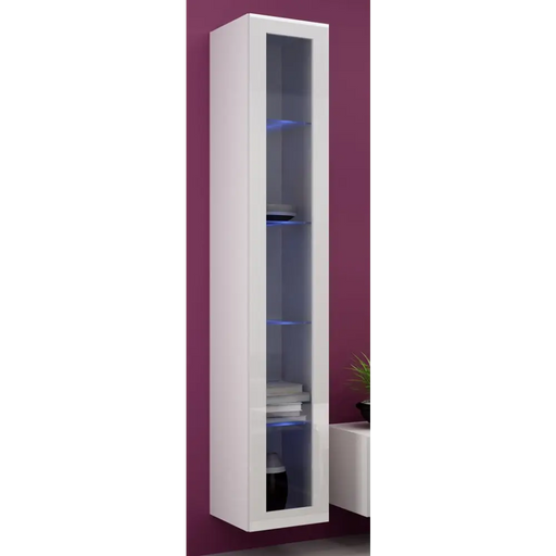 Cama Glass-case VIGO ’180’ 180/40/30 white/white gloss - Buffets and display cabinets on a wooden baseBIW-PDR<<<Buffets