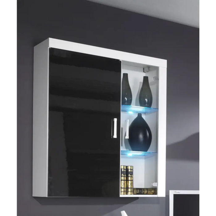 Cama hanging display cabinet SAMBA white/black gloss - Buffets and display cabinets on a wooden baseBIW-PDR<<<Buffets