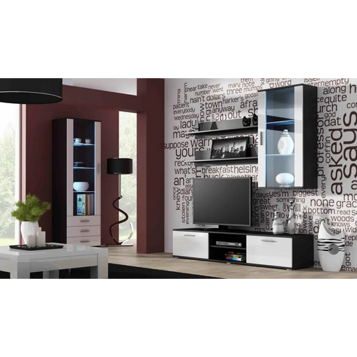 Cama hanging display cabinet SOHO black/white gloss - Buffets and display cabinets on a wooden baseBIW-PDR<<<Buffets