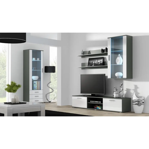 Cama hanging display cabinet SOHO grey/white gloss - Buffets and display cabinets on a wooden baseBIW-PDR<<<Buffets