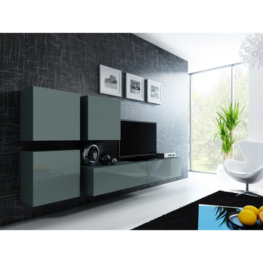 Cama Living room cabinet set VIGO 23 grey/grey gloss - Modern wall unitsMES-NOW<<<Wall UnitsMES<<<ActionPL