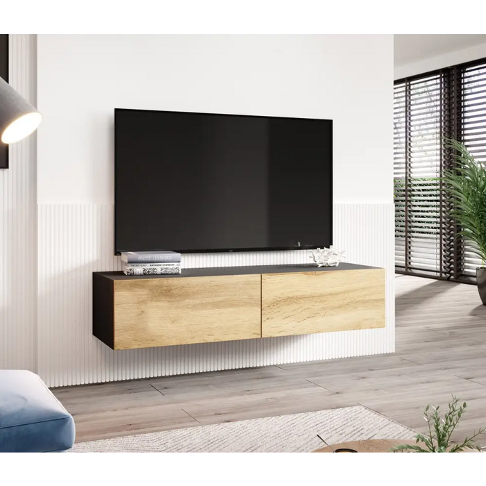 Cama living room cabinet set VIGO 9 black/wotan oak - Modern wall unitsMES-NOW<<<Wall UnitsMES<<<ActionPL