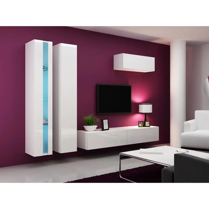 Cama Living room cabinet set VIGO NEW 1 white/white gloss - Modern wall unitsMES-NOW<<<Wall UnitsMES<<<ActionPL