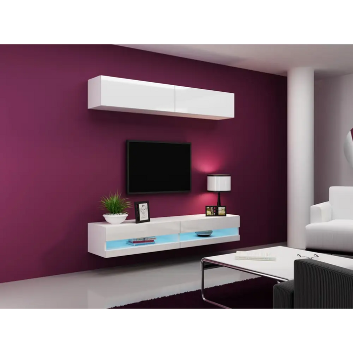 Cama Living room cabinet set VIGO NEW 10 white/white gloss - Modern wall unitsMES-NOW<<<Wall UnitsMES<<<ActionPL