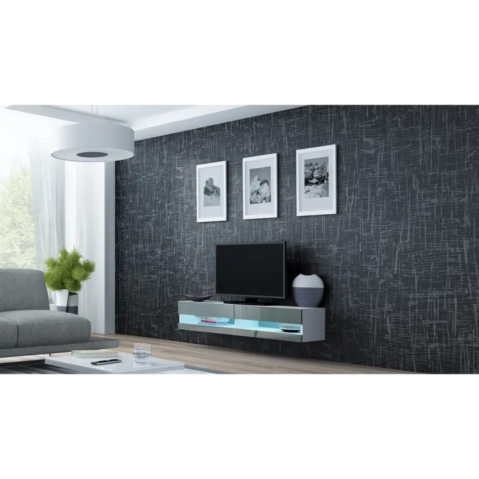 Cama Living room cabinet set VIGO NEW 12 white/grey gloss - Modern wall unitsMES-NOW<<<Wall UnitsMES<<<ActionPL