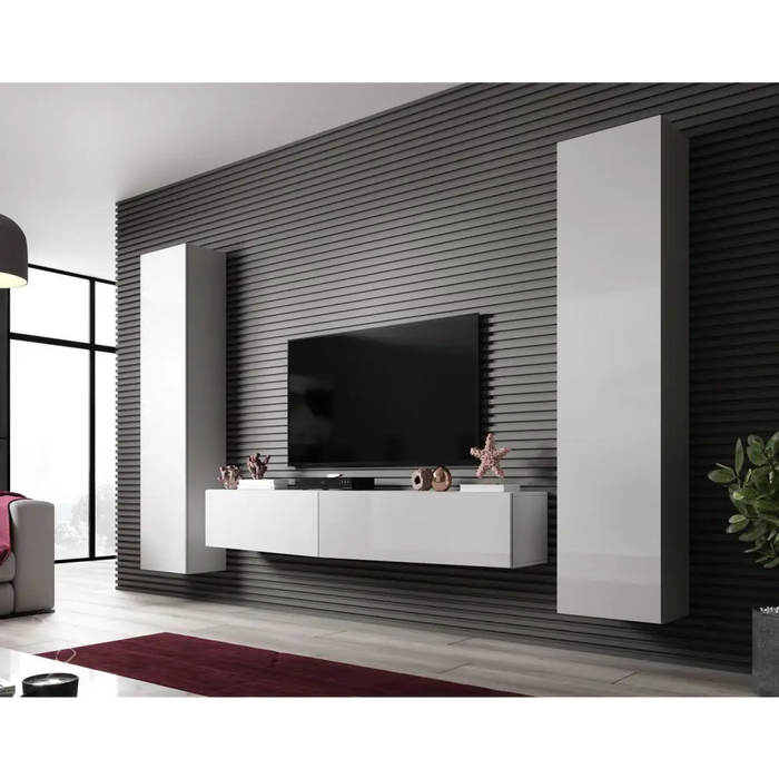 Cama Living room cabinet set VIGO SLANT 2 white/white gloss - Modern wall unitsMES-NOW<<<Wall UnitsMES<<<ActionPL