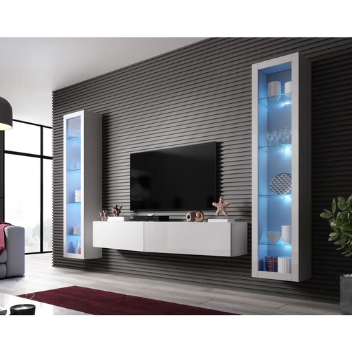 Cama Living room cabinet set VIGO SLANT 6 white/white gloss - Modern wall unitsMES-NOW<<<Wall UnitsMES<<<ActionPL